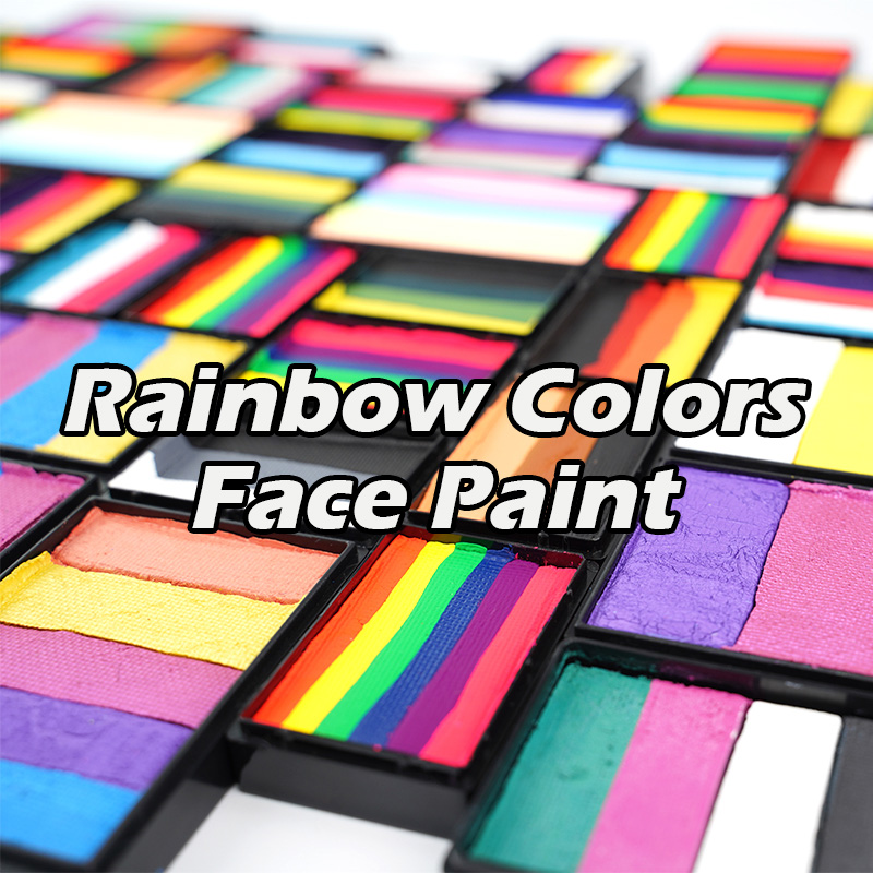 Rainbow Split Cake face paint